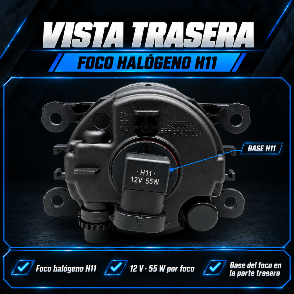 Kit de Faros de Niebla con Rejillas para Mitsubishi L200 2010 a 2015