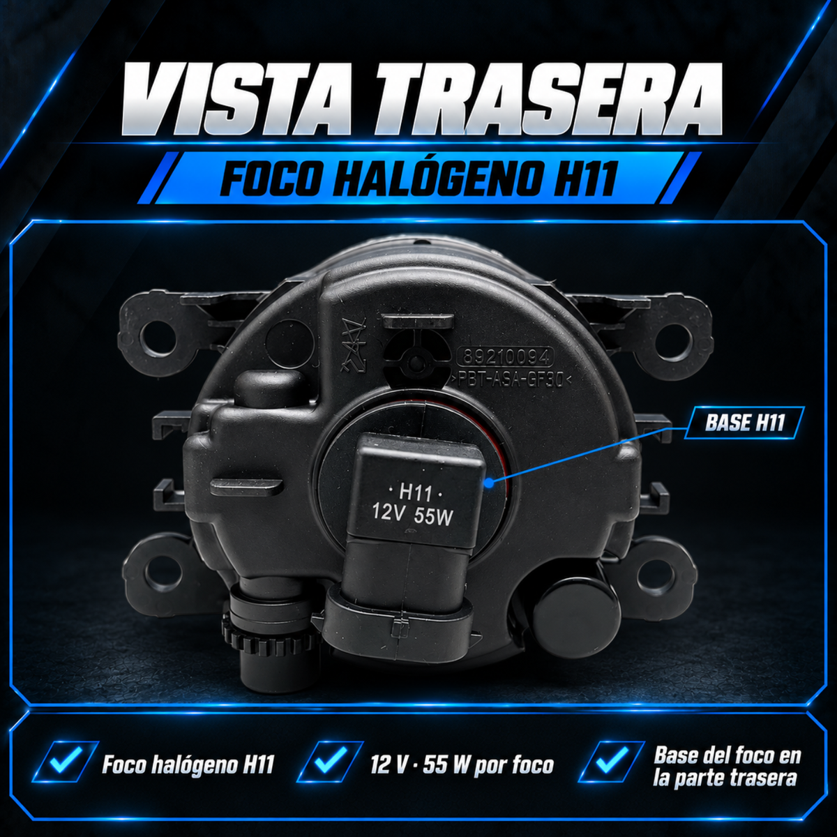 Kit de Faros de Niebla con Rejillas para Mitsubishi L200 2010 a 2015