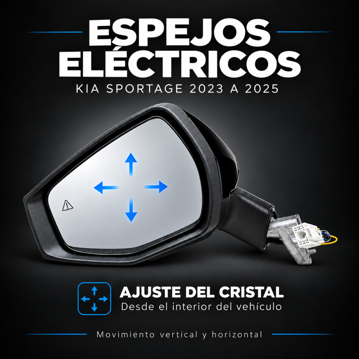 Par de Espejos Eléctricos con Sensor para Kia Sportage 2023 a 2025 de 8 Pines