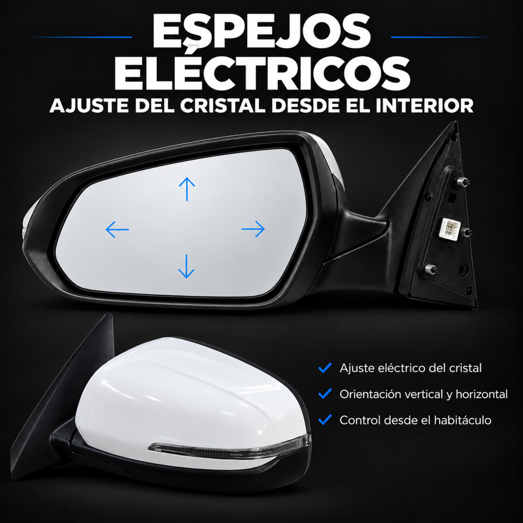 Par de Espejos Eléctricos Plegables para Hyundai Creta 2021 a 2025, 7 Pines