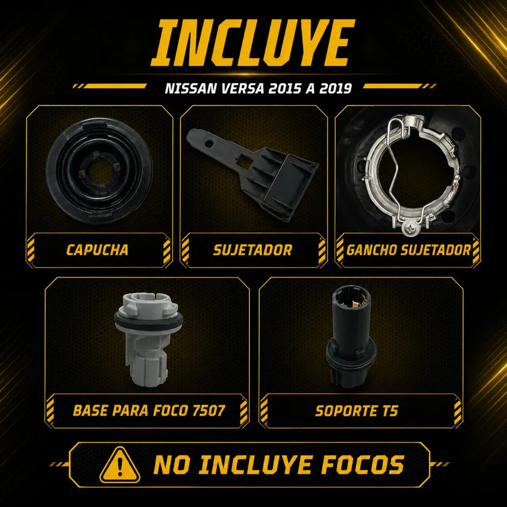Par De Faros Delanteros para Nissan Versa 2015 A 2019 | compatibles con V-Drive 2020 a 2025 | Calidad OEM Tipo original | Fastdrive