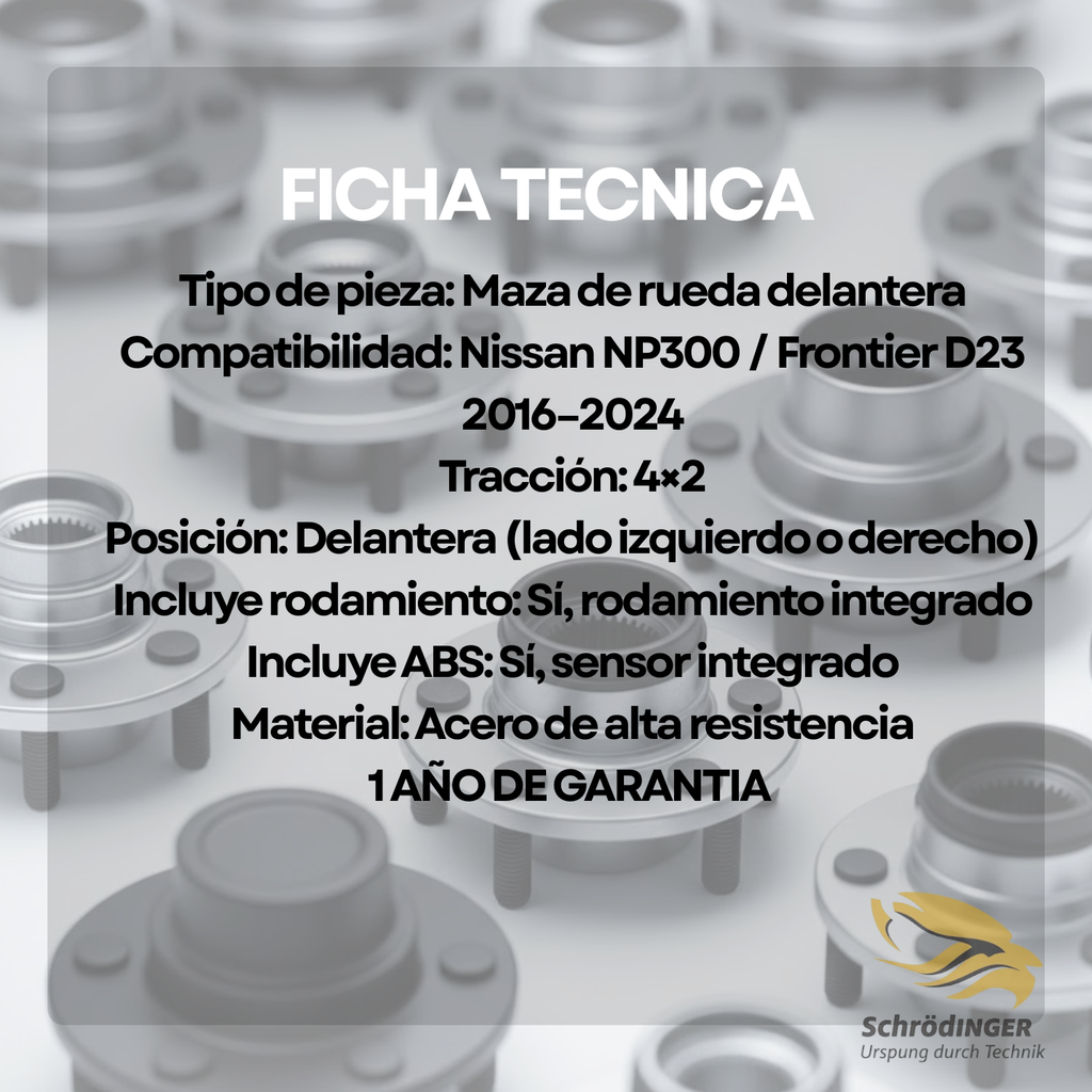 Maza Balero Delantera Np300 Frontier D23 2016 A 2024 Con Abs