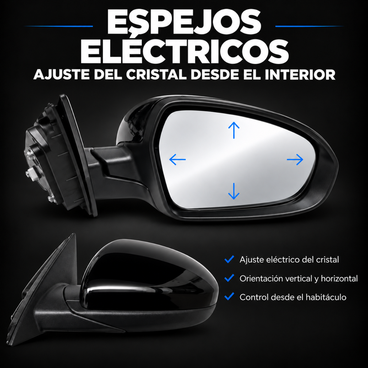 Par de Espejos Eléctricos para Hyundai Grand i10 2021 a 2025 de 3 Pines