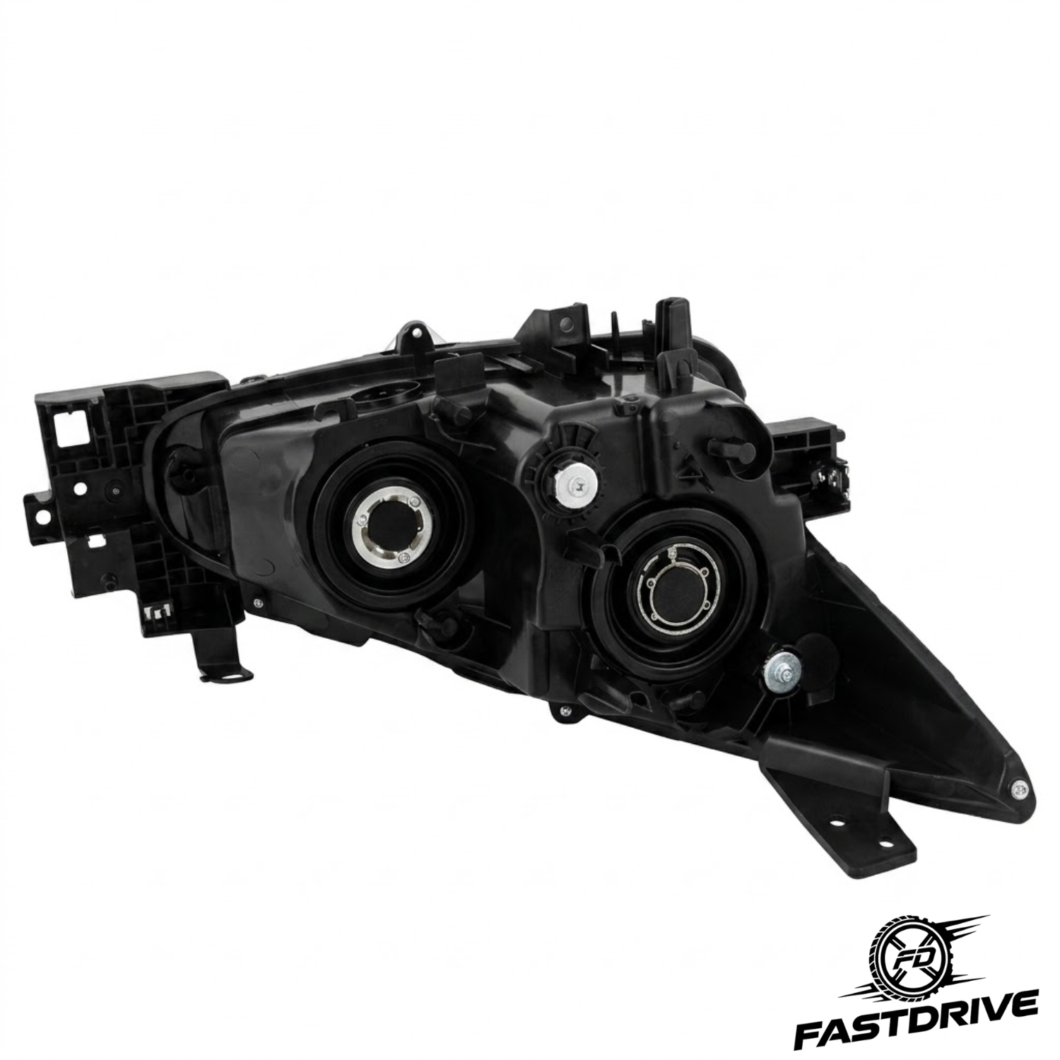 Par De Faros Para Mazda 3 2014 A 2016 Con Lupa Fondo Negro