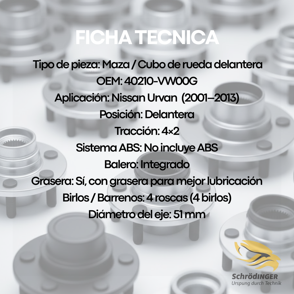Kit 2 Baleros Maza Delanteras Nissan Urvan 2002 A 2012 Con Grasera