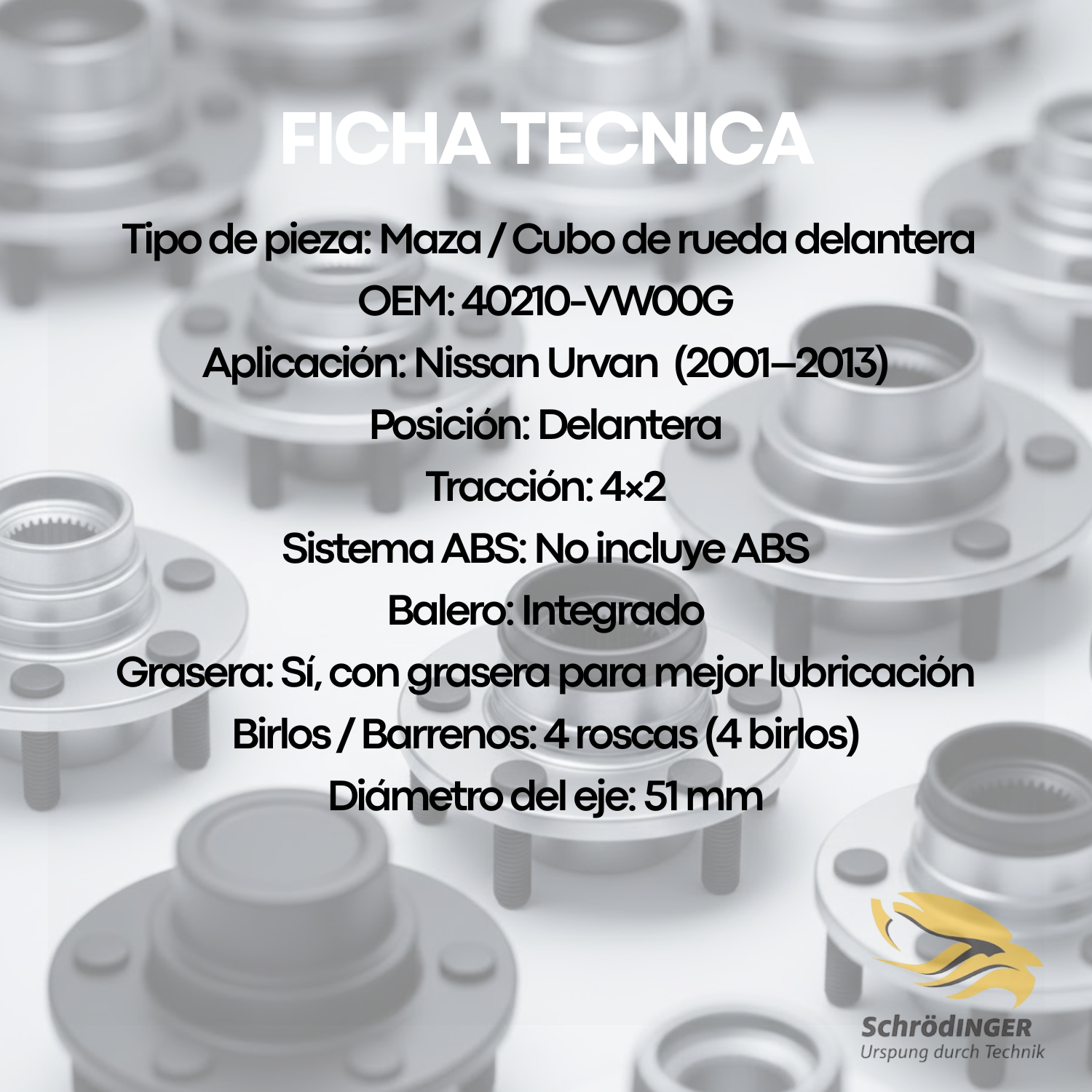 Kit 2 Baleros Maza Delanteras Nissan Urvan 2002 A 2012 Con Grasera