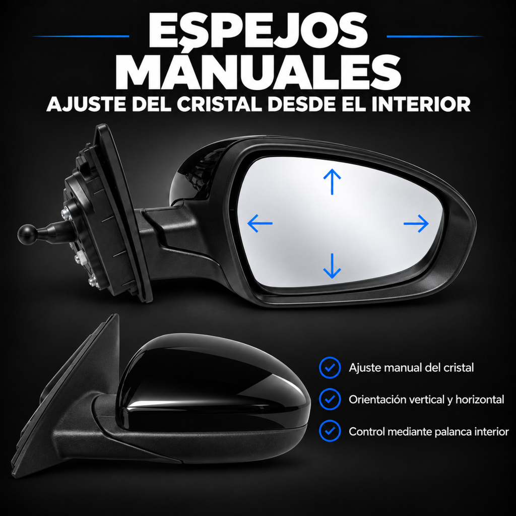 Par de Espejos Laterales Manuales para Dodge Attitude 2012 a 2014