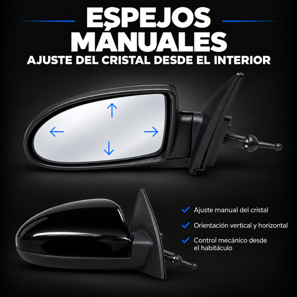 Par de Espejos Laterales Manuales para Dodge Attitude 2006 a 2011