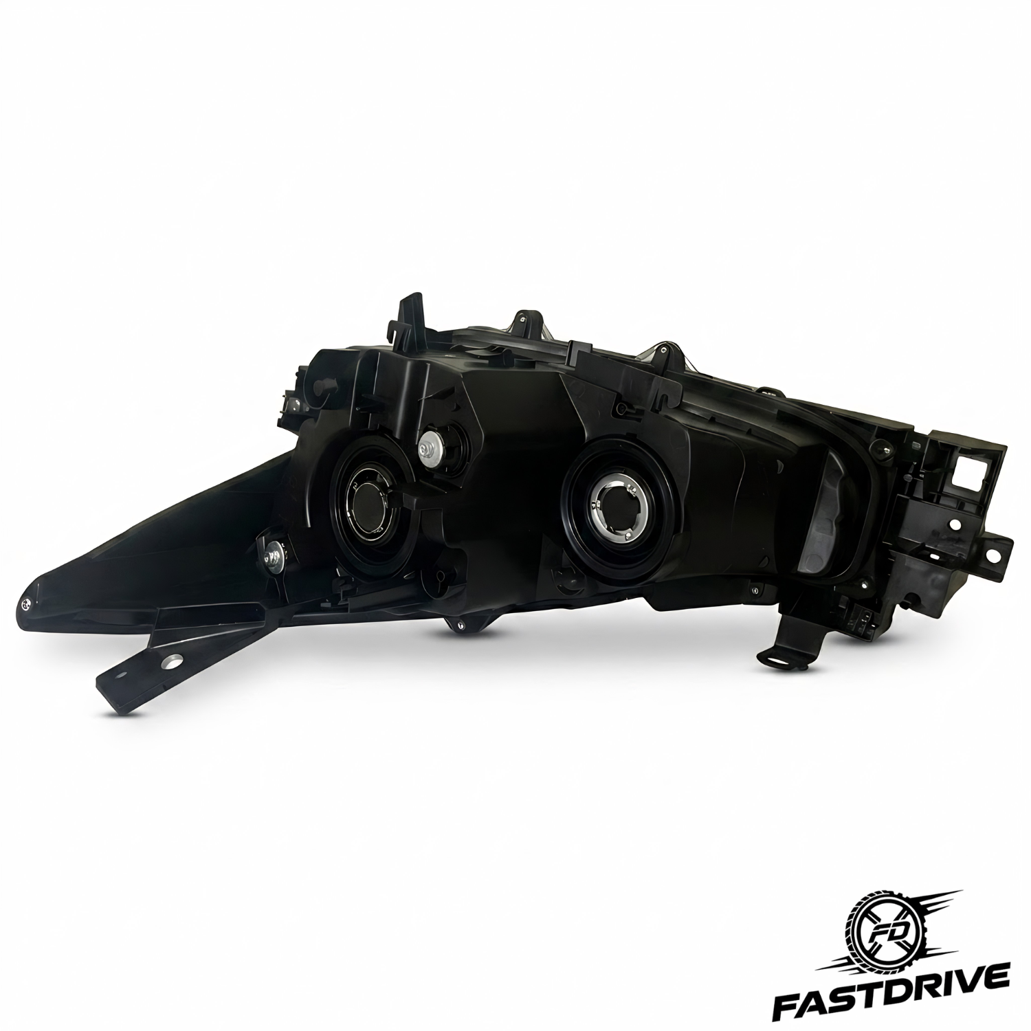 Par De Faros Para Mazda 3 2017 A 2018 Fondo negro Con lupa Mica ambar