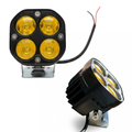 Par Faro Auxiliar 4 Led 40w Cuadrado Amarillo Luz Fija Lupa