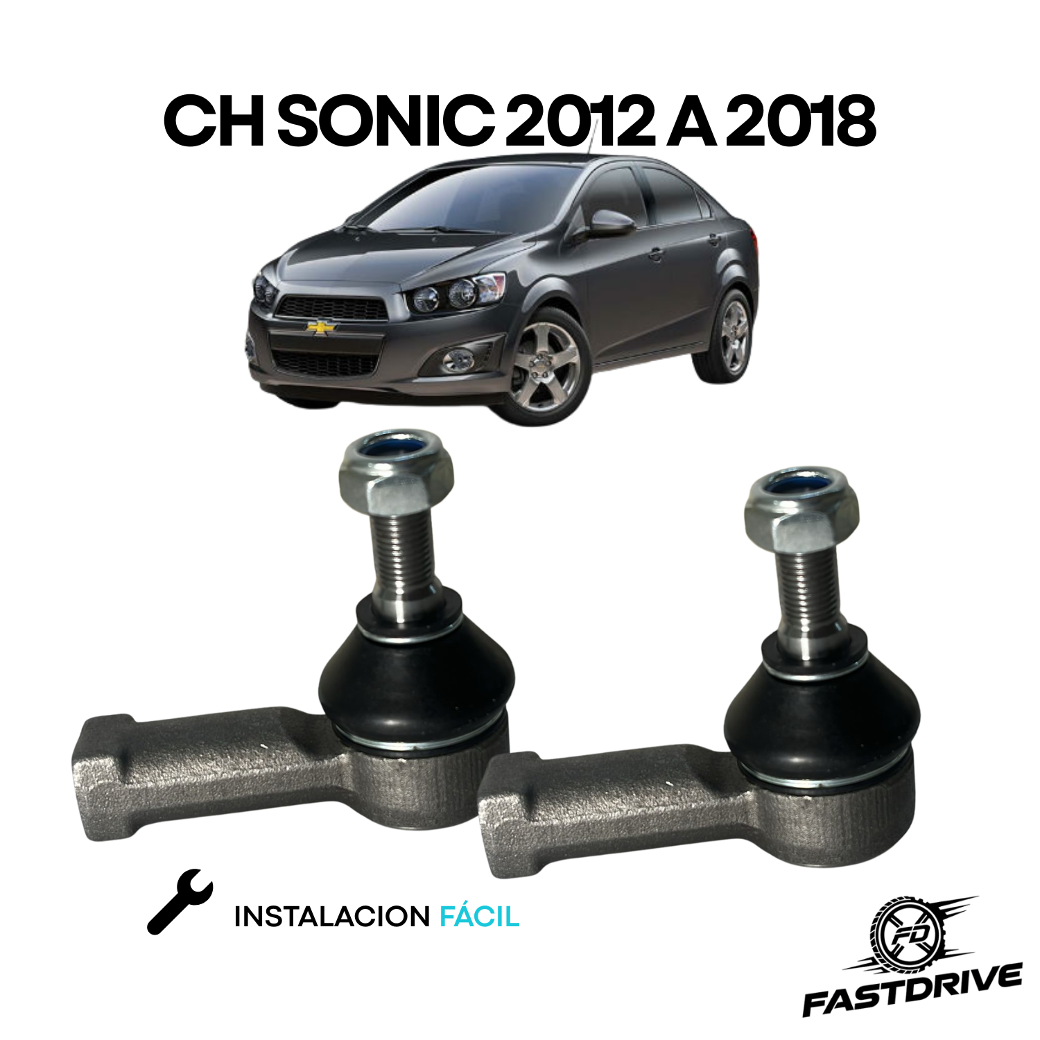 Par de Terminales Direccion Exterior Para Sonic 2012 A 2018 Izq/der