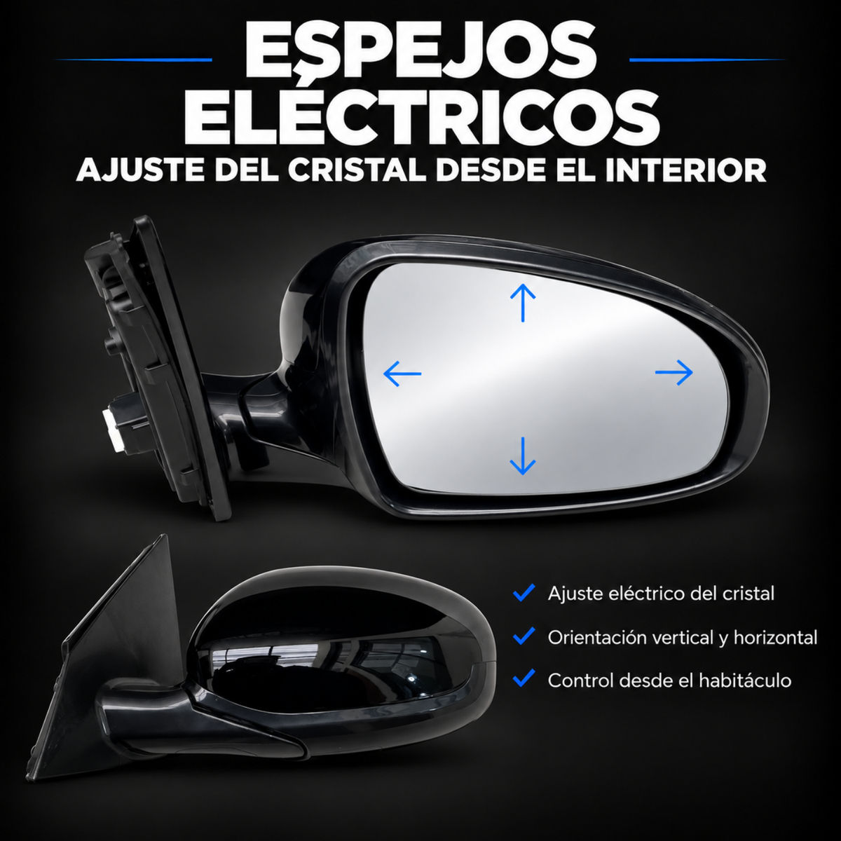 Par de Espejos Eléctricos para Kia Sportage 2016 a 2022 de 3 Pines