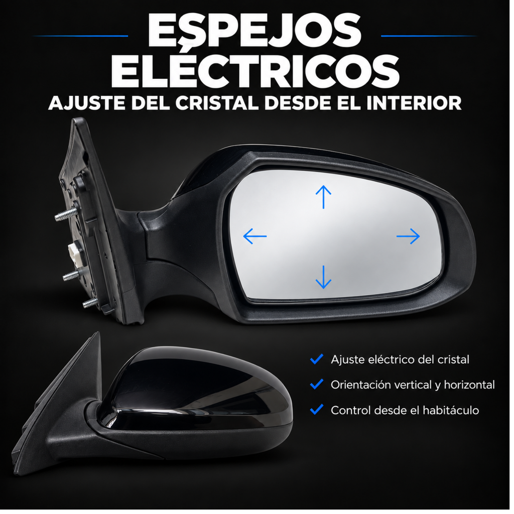 Par de Espejos Eléctricos para Hyundai Grand i10 2015 a 2020 de 3 Pines