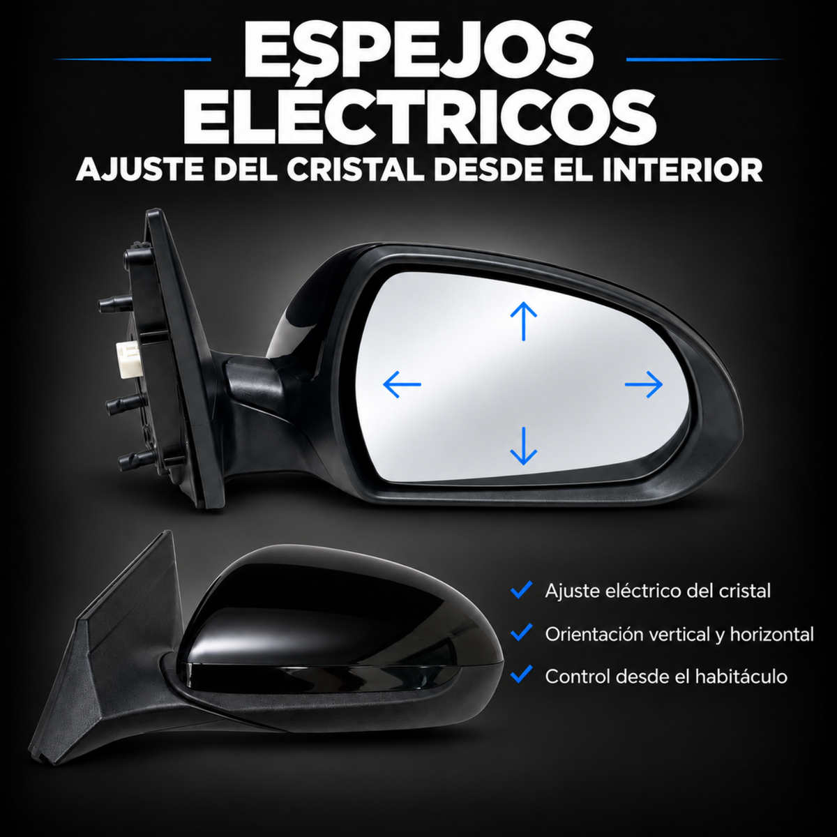 Par de Espejos Laterales Eléctricos para Hyundai Accent 2018 a 2022