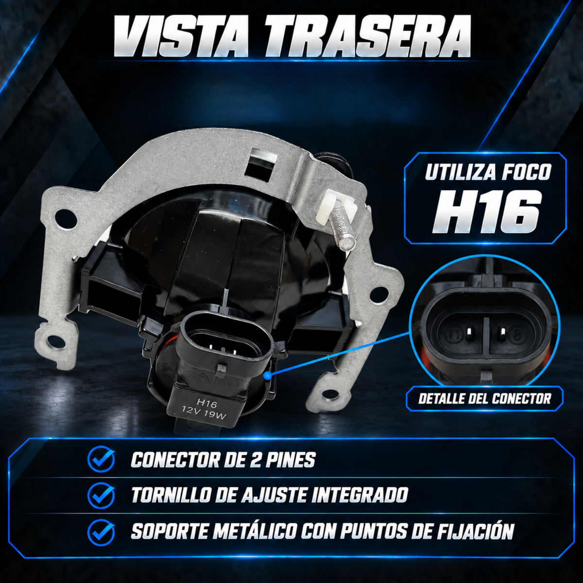Kit de Faros de Niebla para Mitsubishi Mirage 2017 a 2019 Tipo Original H16