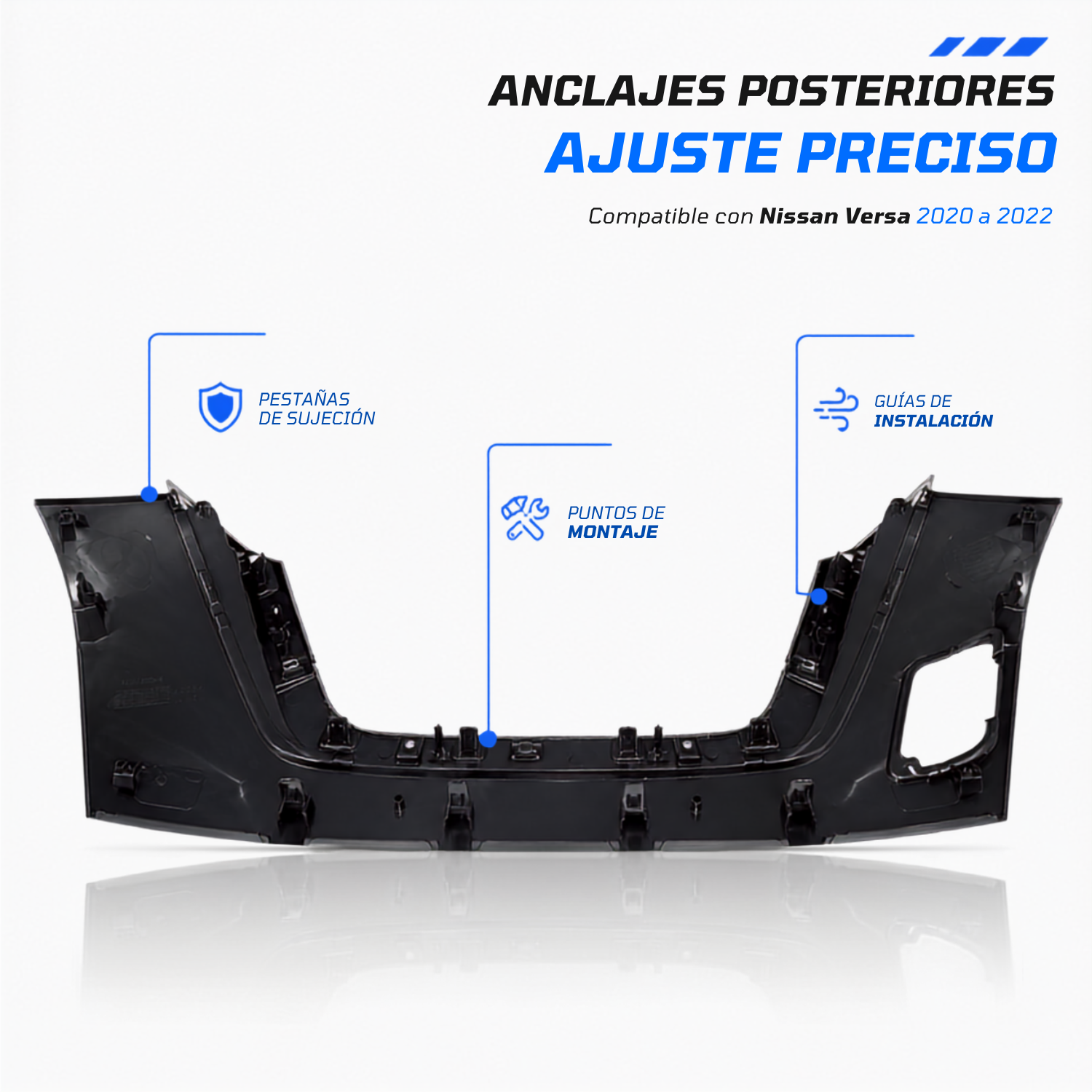 Moldura Frontal de Parrilla con Tapa para Nissan Versa 2020–2022