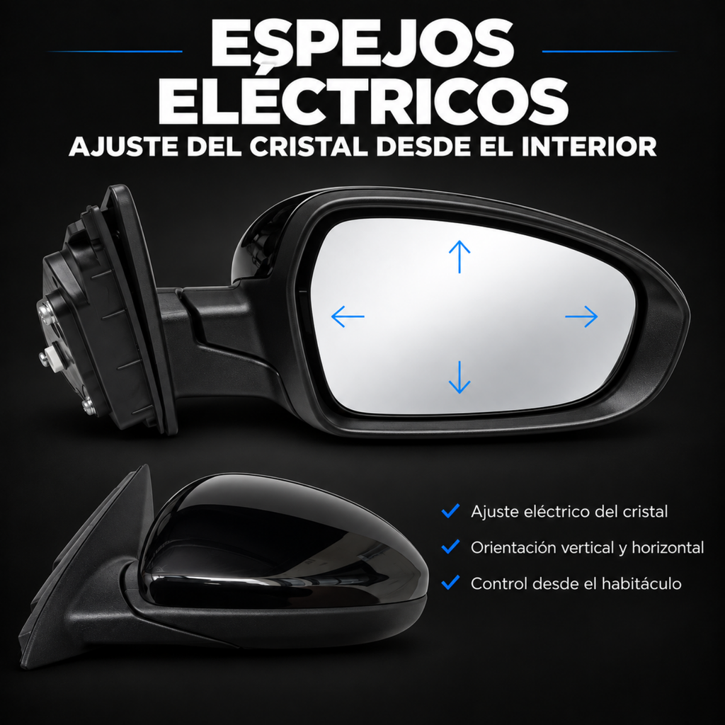 Par de Espejos Eléctricos para Kia Forte 2019 a 2024 de 3 Pines