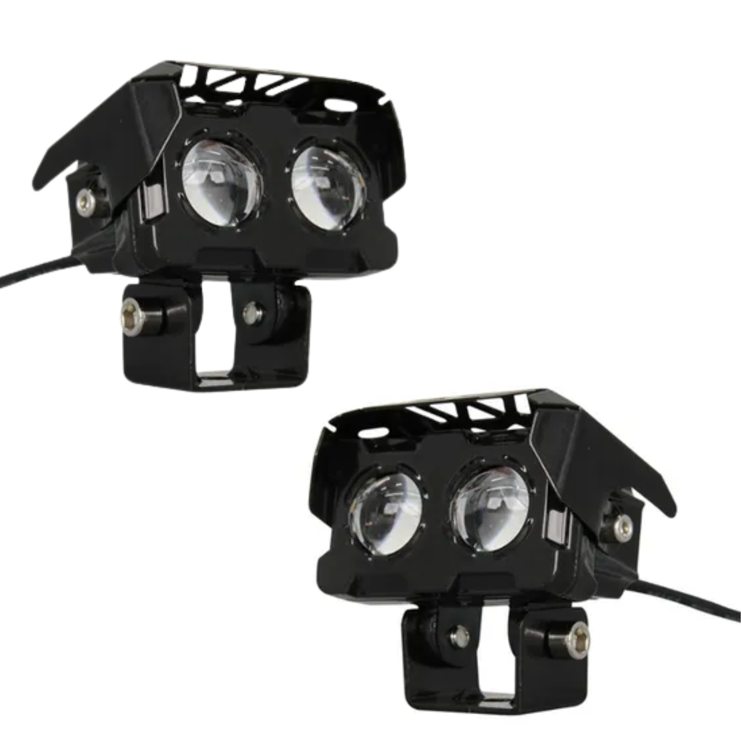 Par De Faros Auxiliares Lupa Doble Color Luz Auto/moto/Trailer/Camioneta
