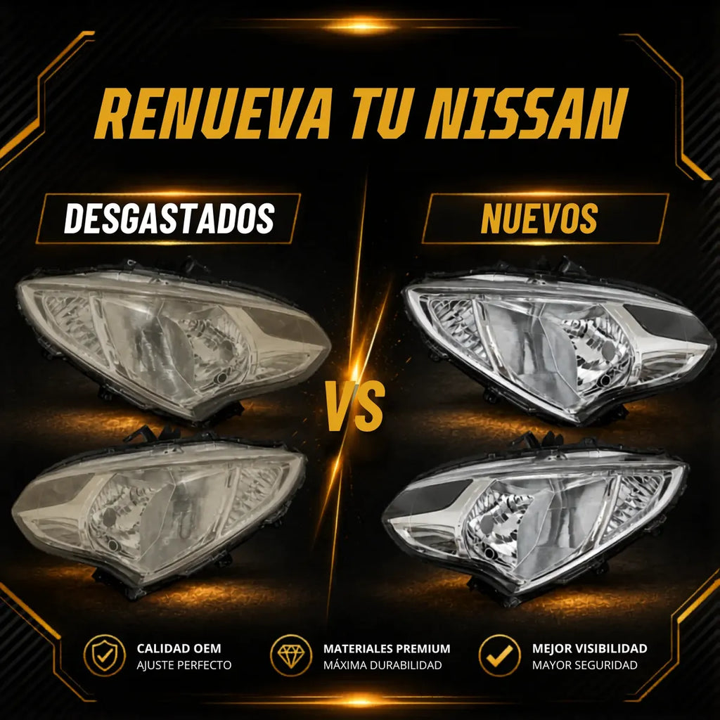 Par De Faros Delanteros para Nissan Versa 2015 A 2019 | compatibles con V-Drive 2020 a 2025 | Calidad OEM Tipo original | Fastdrive