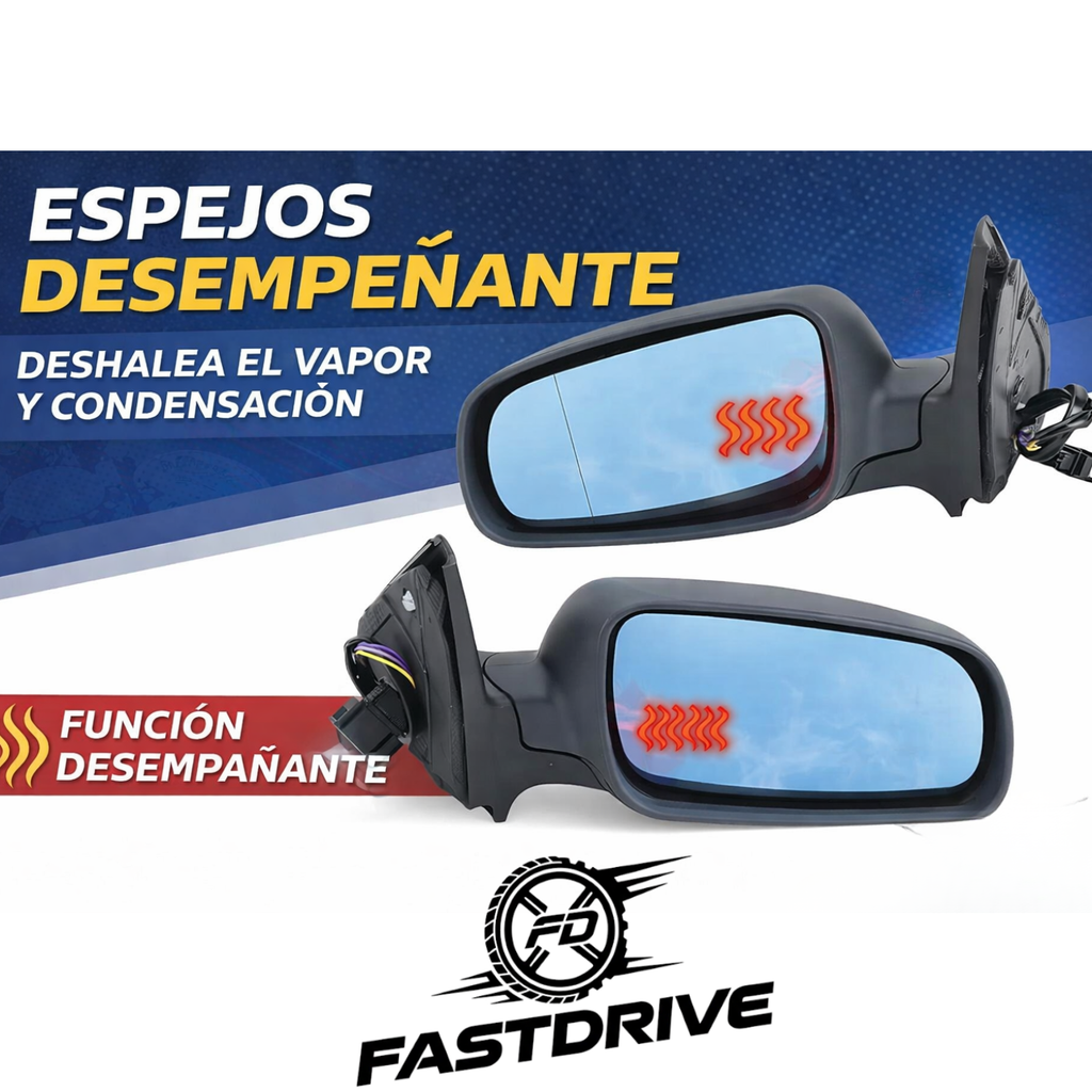 Par De Espejos Eléctricos Golf, Jetta A4 1999 A 2007 Luna Azul
