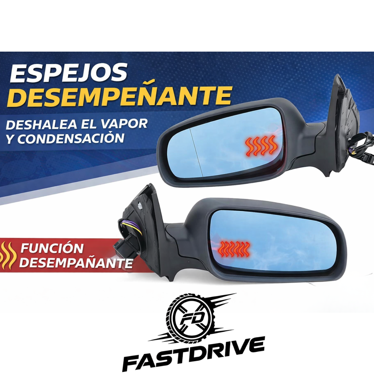 Par De Espejos Eléctricos Golf, Jetta A4 1999 A 2007 Luna Azul