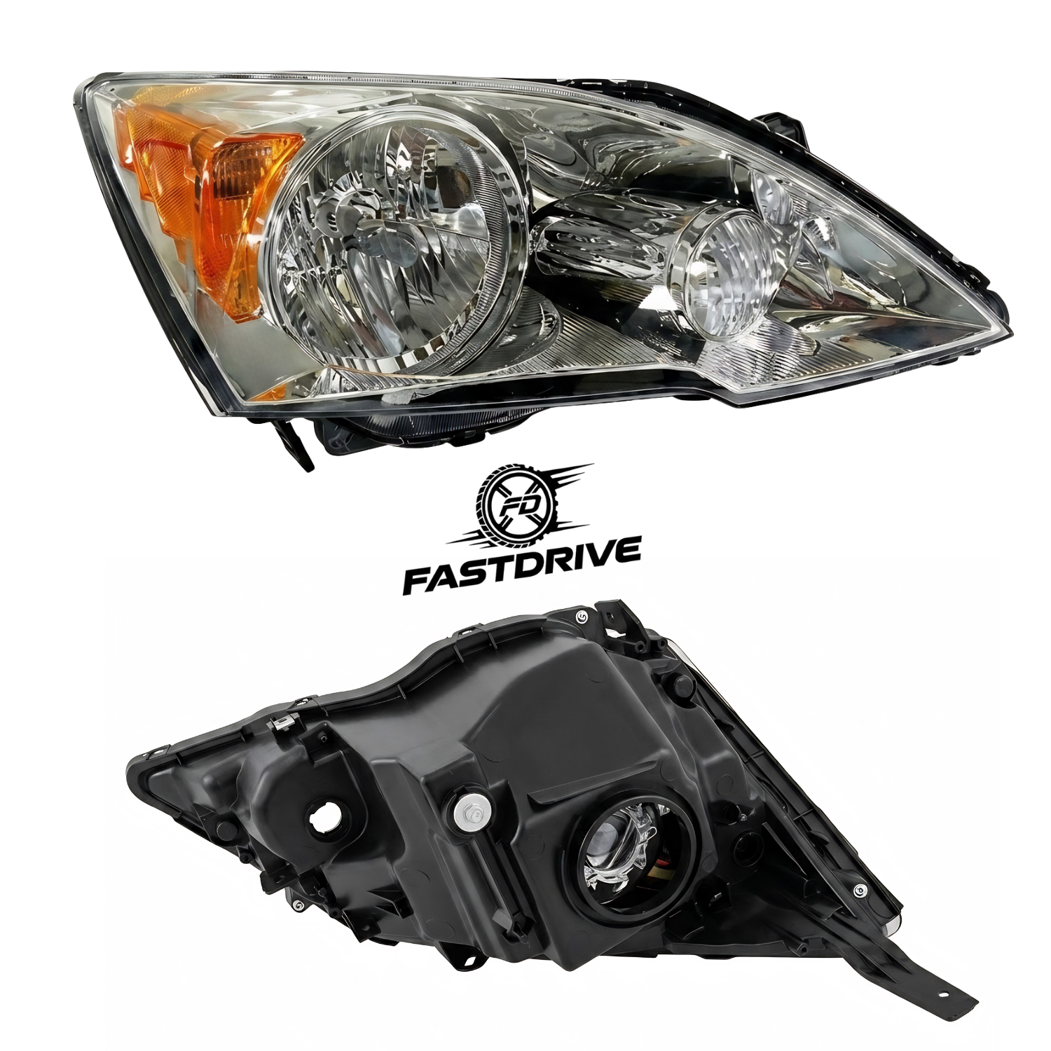Par De Faros Para Honda Crv 2007 A 2011 Fondo Cromado