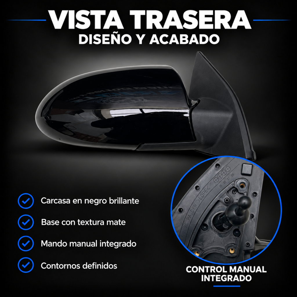 Par de Espejos Laterales Manuales para Dodge Attitude 2006 a 2011
