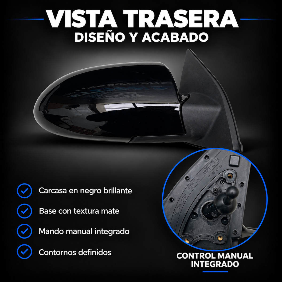 Par de Espejos Laterales Manuales para Dodge Attitude 2006 a 2011