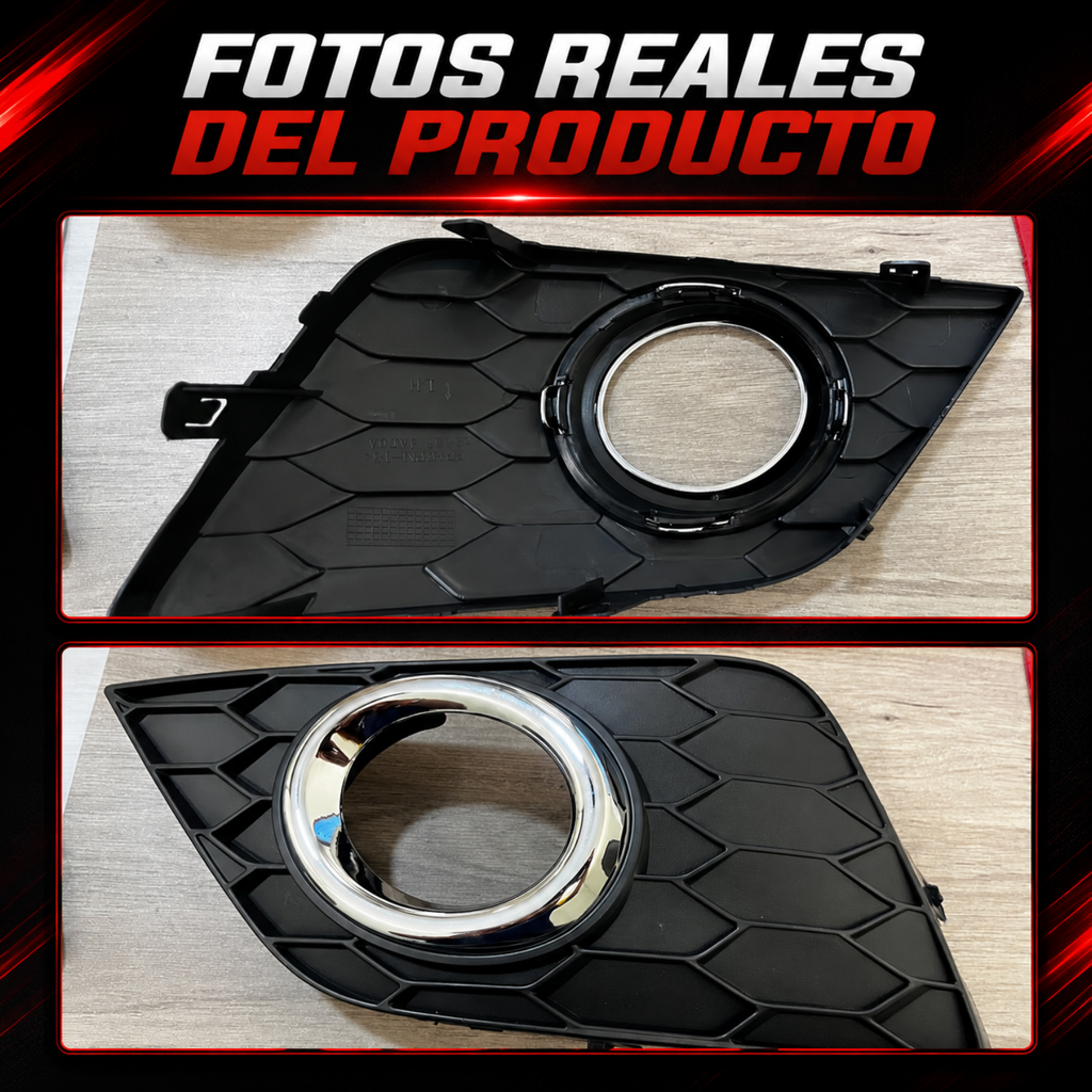 Par de Rejillas Cromadas para Fascia con Hoyo Nissan Sentra 2016–2019