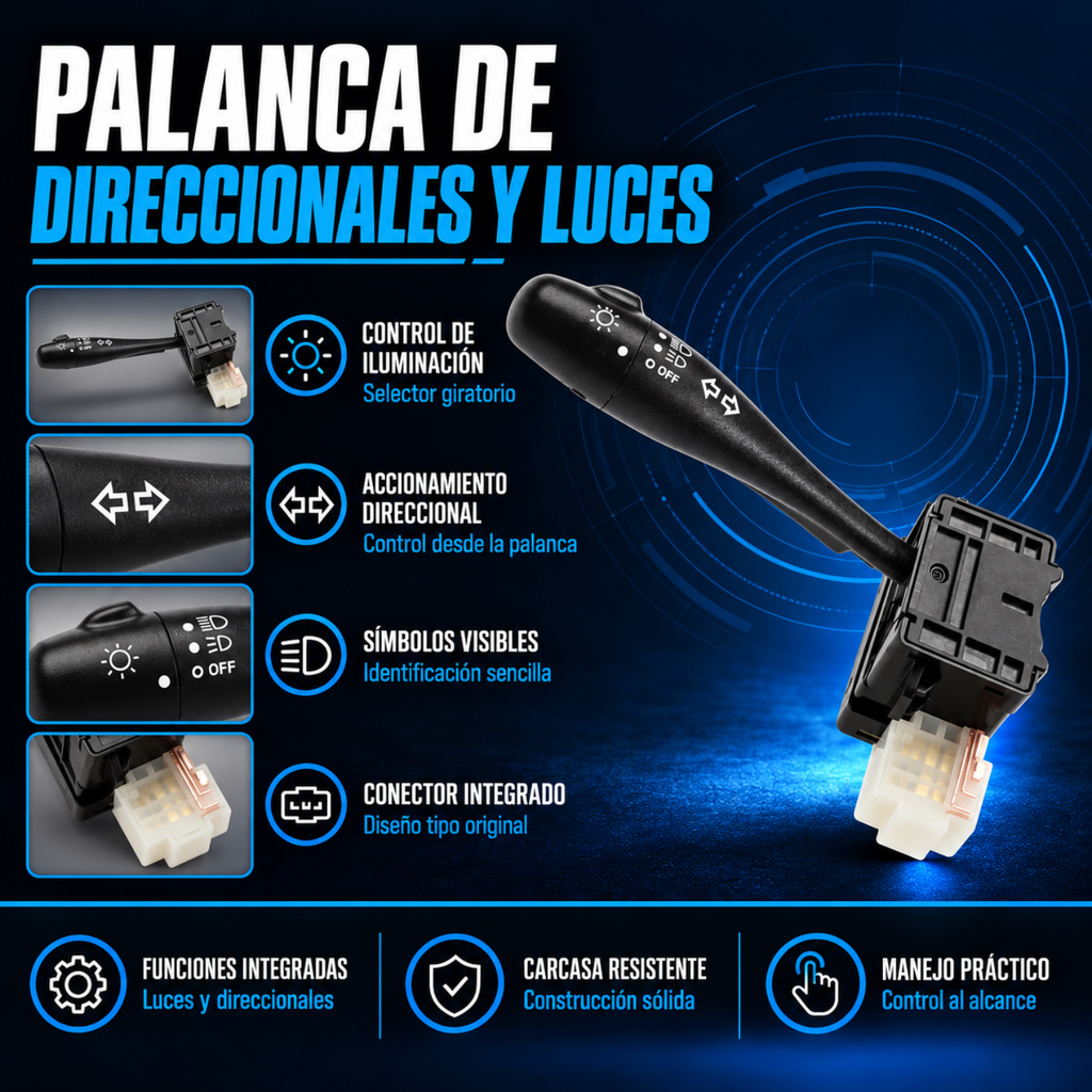 Palanca de Direccionales y Luces para Nissan Tsuru III 1992 a 2017