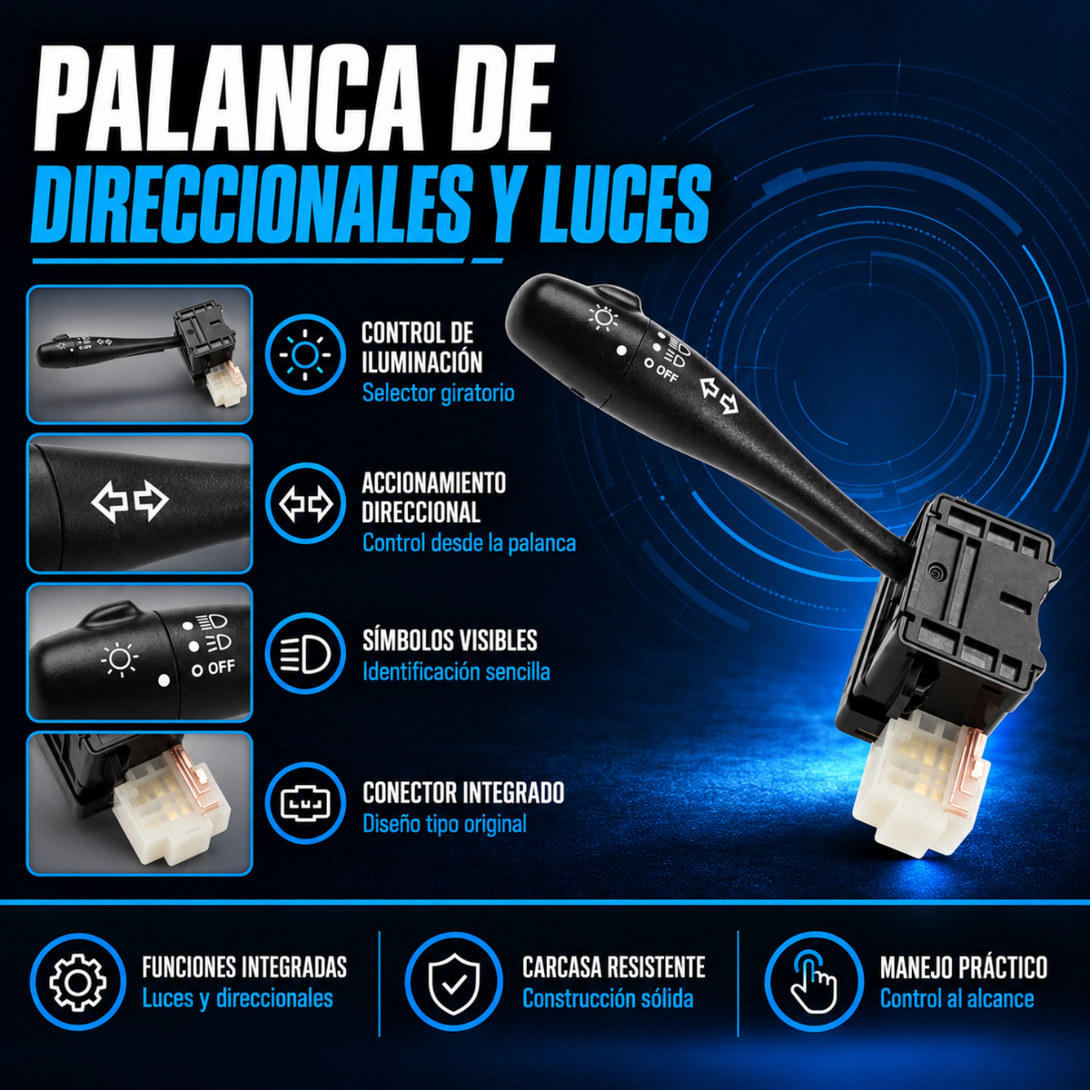 Palanca de Direccionales y Luces para Nissan Tsuru III 1992 a 2017