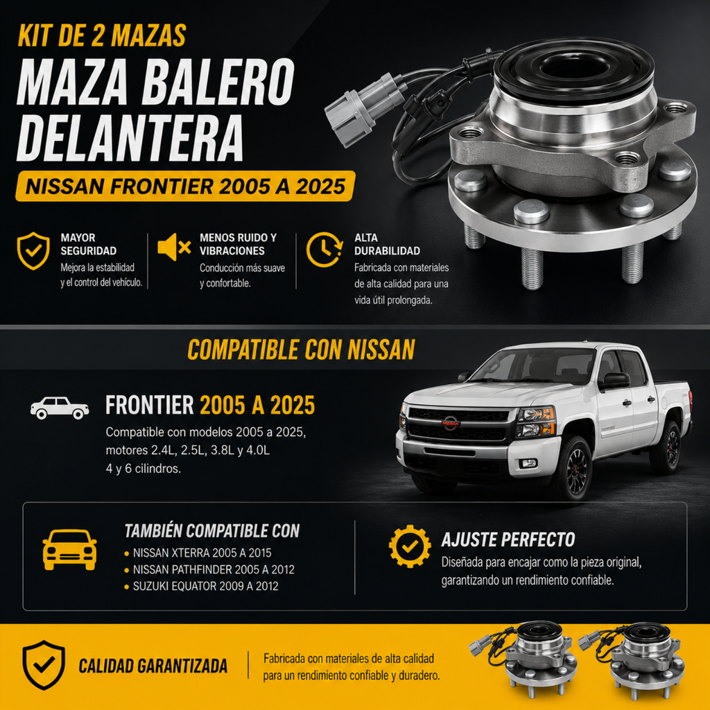 Kit 2 Mazas Balero Delantera Nissan Frontier 2005 A 2025