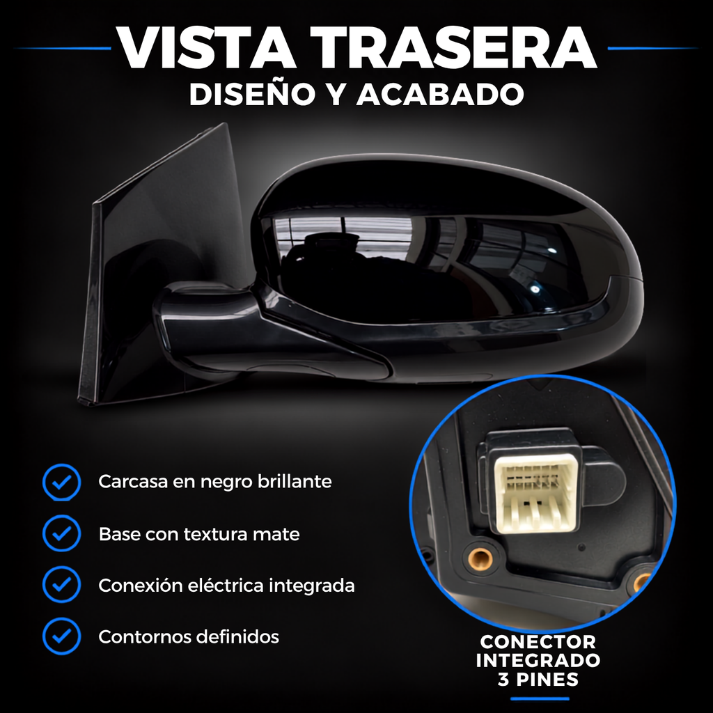 Par de Espejos Eléctricos para Kia Sportage 2016 a 2022 de 3 Pines