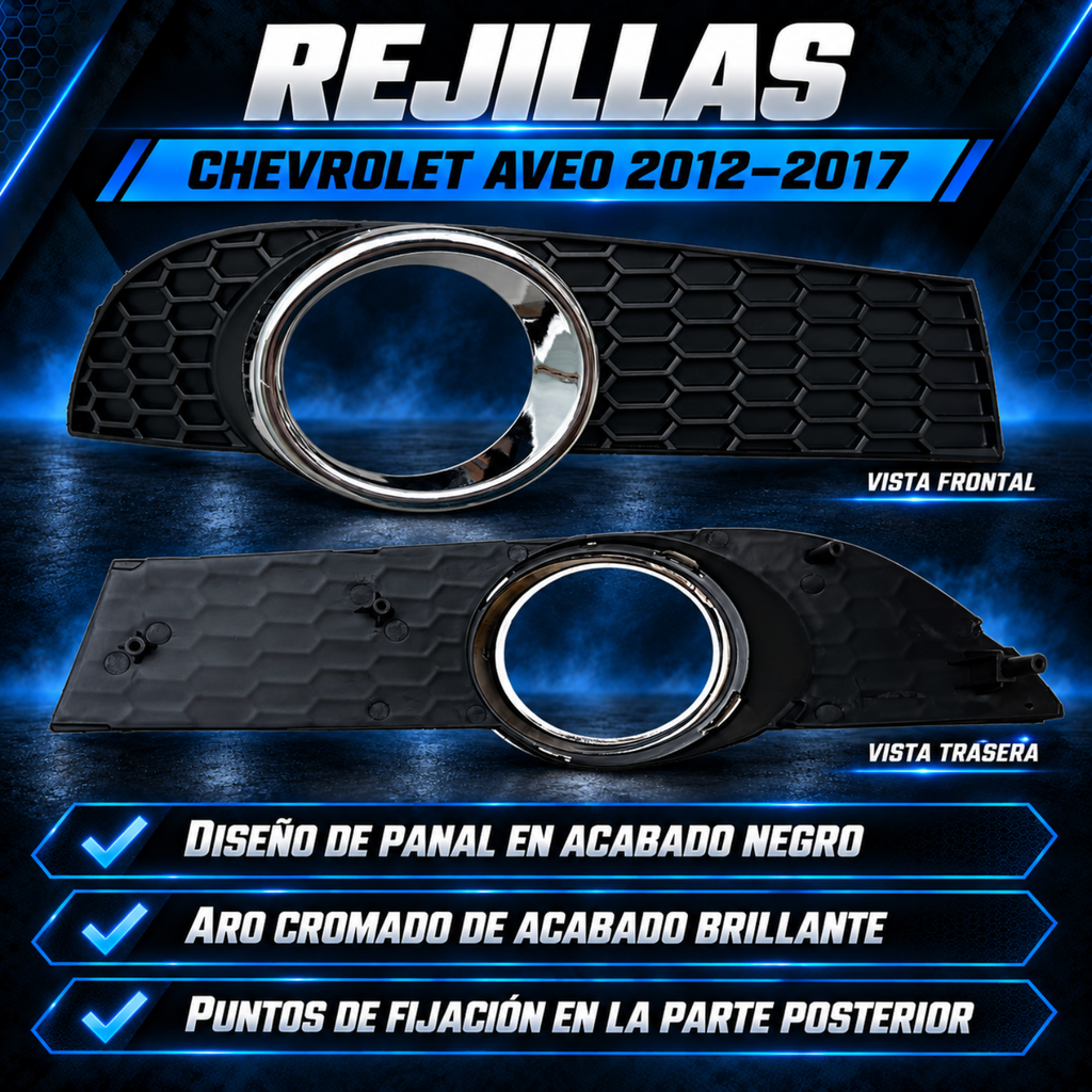 Kit de Faros de Niebla para Chevrolet Aveo 2012 a 2017 Tipo Original