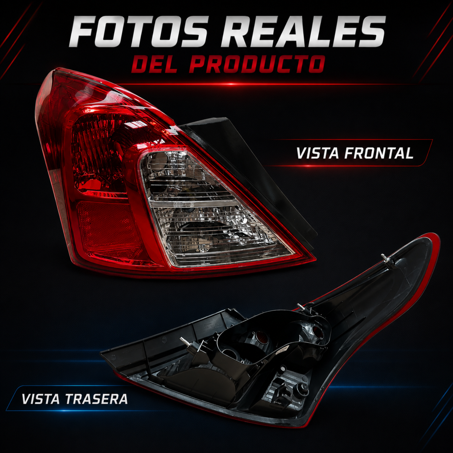 Par de Calaveras Traseras para Nissan Versa 2012–2019 y V-Drive 2020–2025