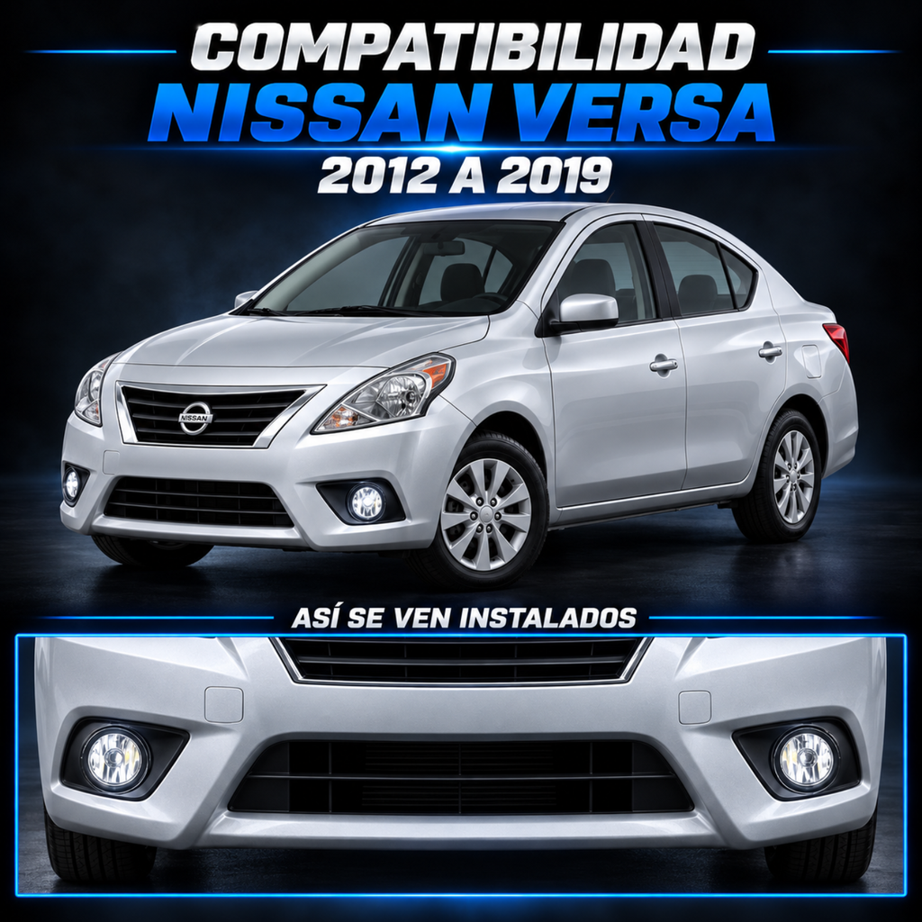 Kit Faros de Niebla con Focos LED para Nissan Versa 2012 a 2019
