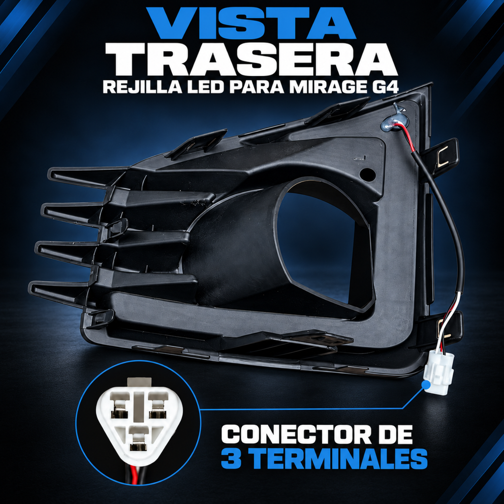 Kit de Rejillas con Faros LED para Mitsubishi Mirage G4 2020 a 2025