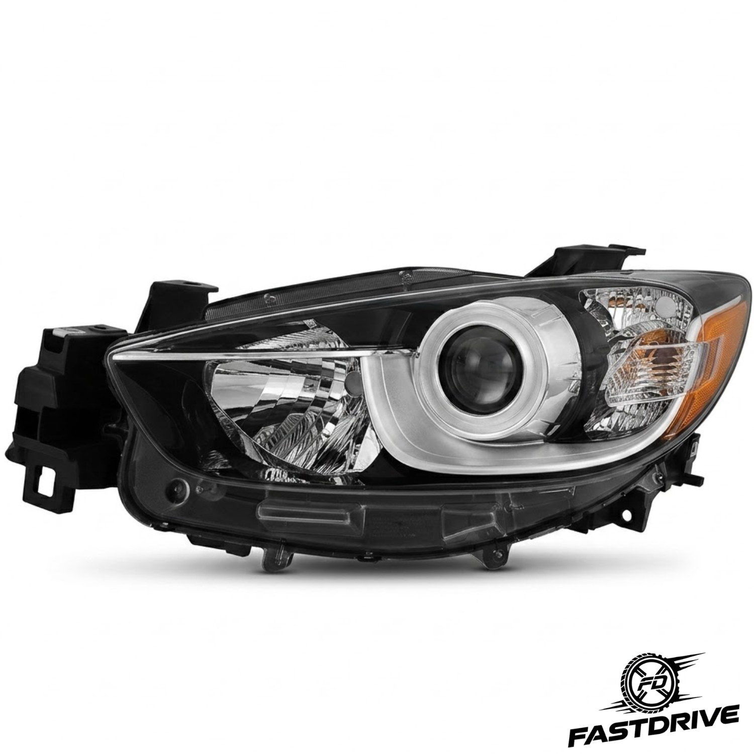 Par De Faros Mazda Cx5 2013 A 2017 Con Lupa Fondo Negro