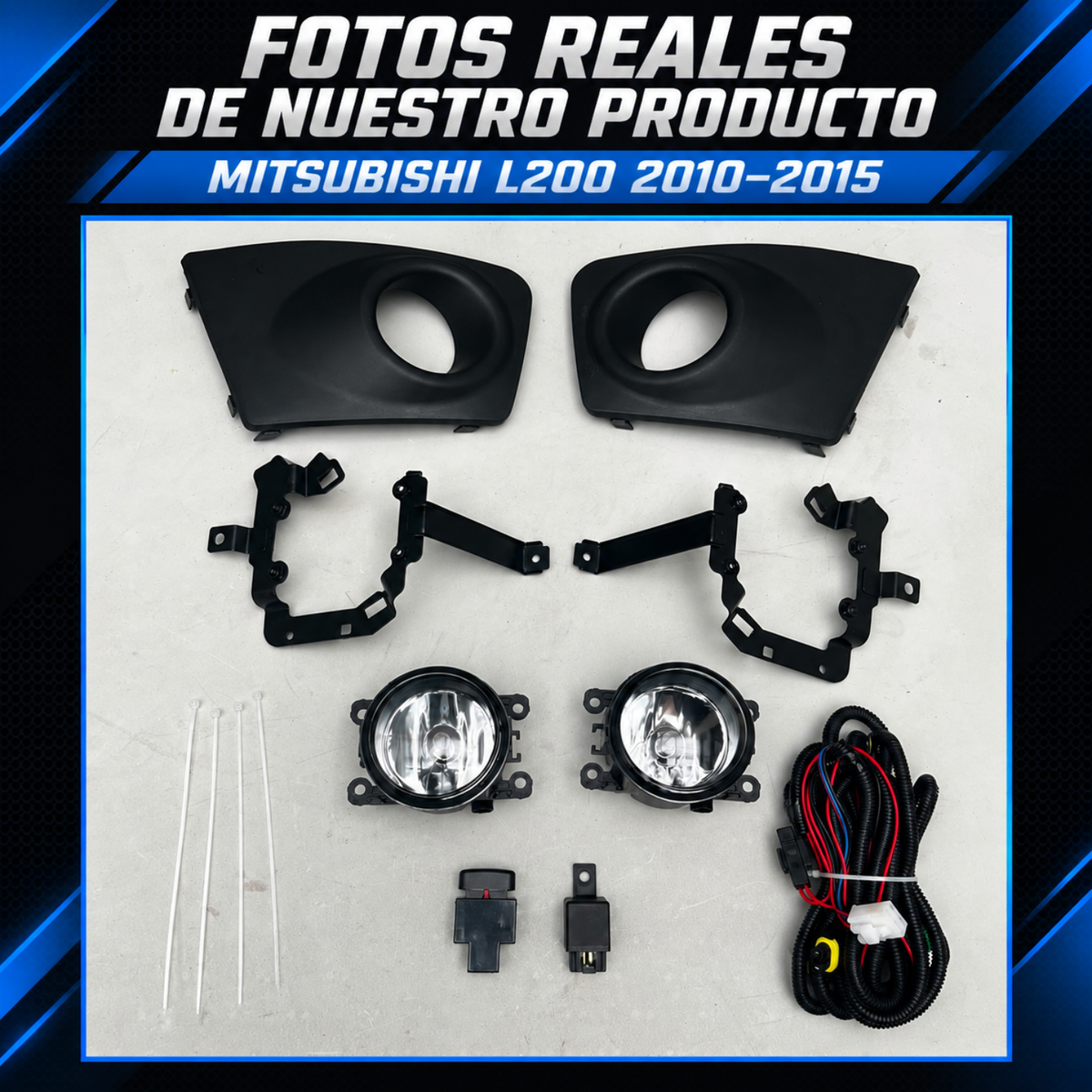 Kit de Faros de Niebla con Rejillas para Mitsubishi L200 2010 a 2015