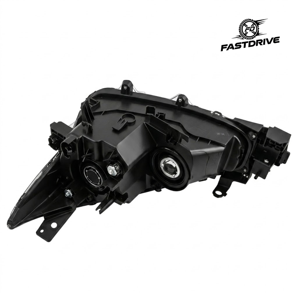 Par De Faros Para Mazda 3 2017 A 2018 Fondo negro Con lupa Mica ambar