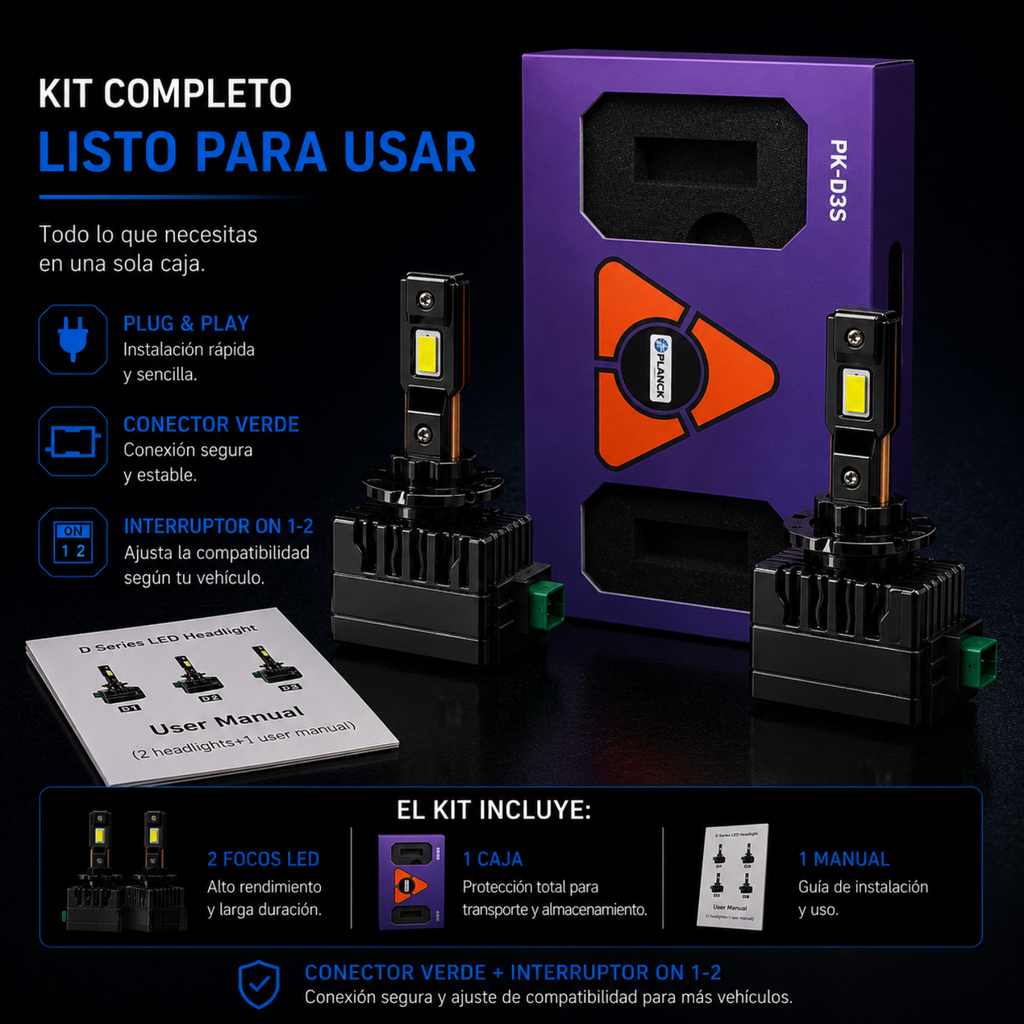 Kit Focos Led D3s Para Xenón Canbus Premium