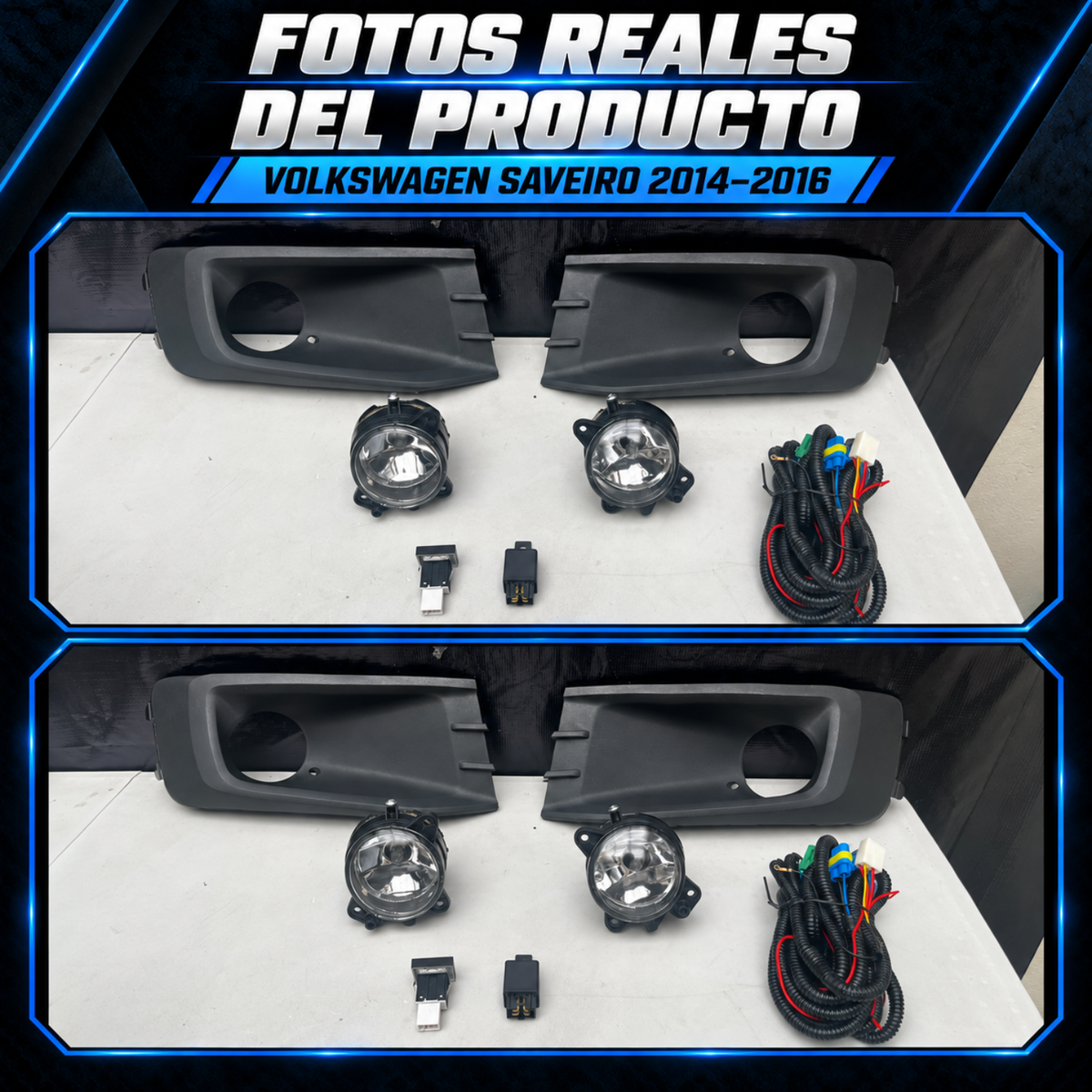 Kit de Faros de Niebla con Focos para Volkswagen Saveiro 2014 a 2016