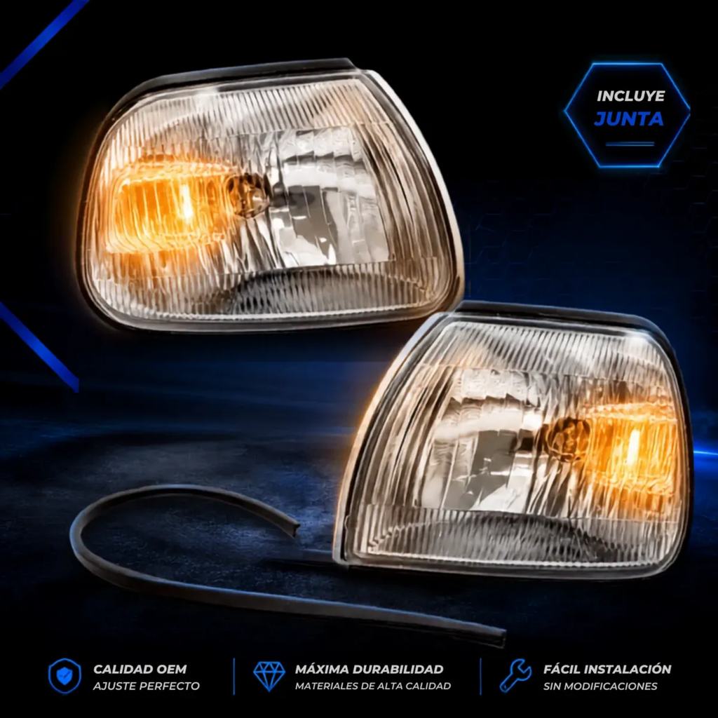 Par de Faros Direccionales con Focos para Nissan Tsuru III 2001–2017