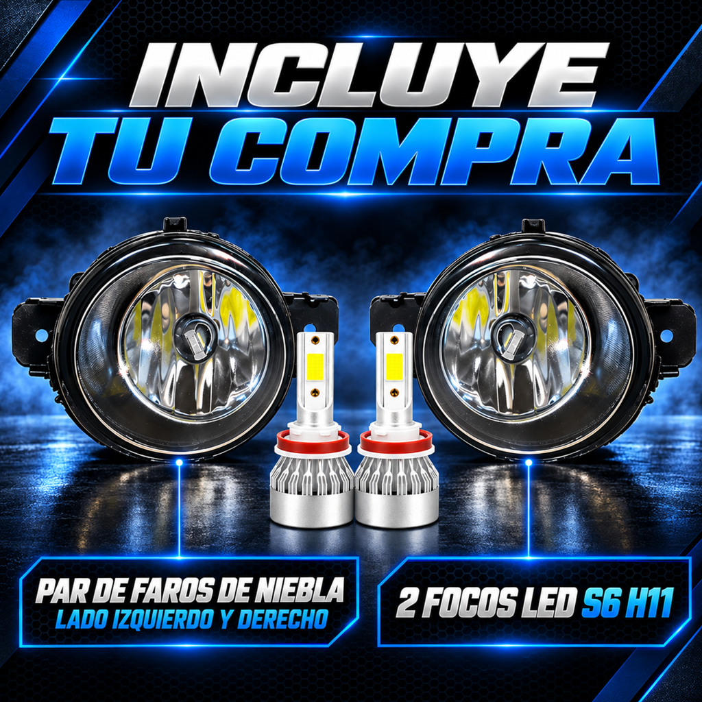 Kit Faros de Niebla con Focos LED para Nissan Versa 2012 a 2019