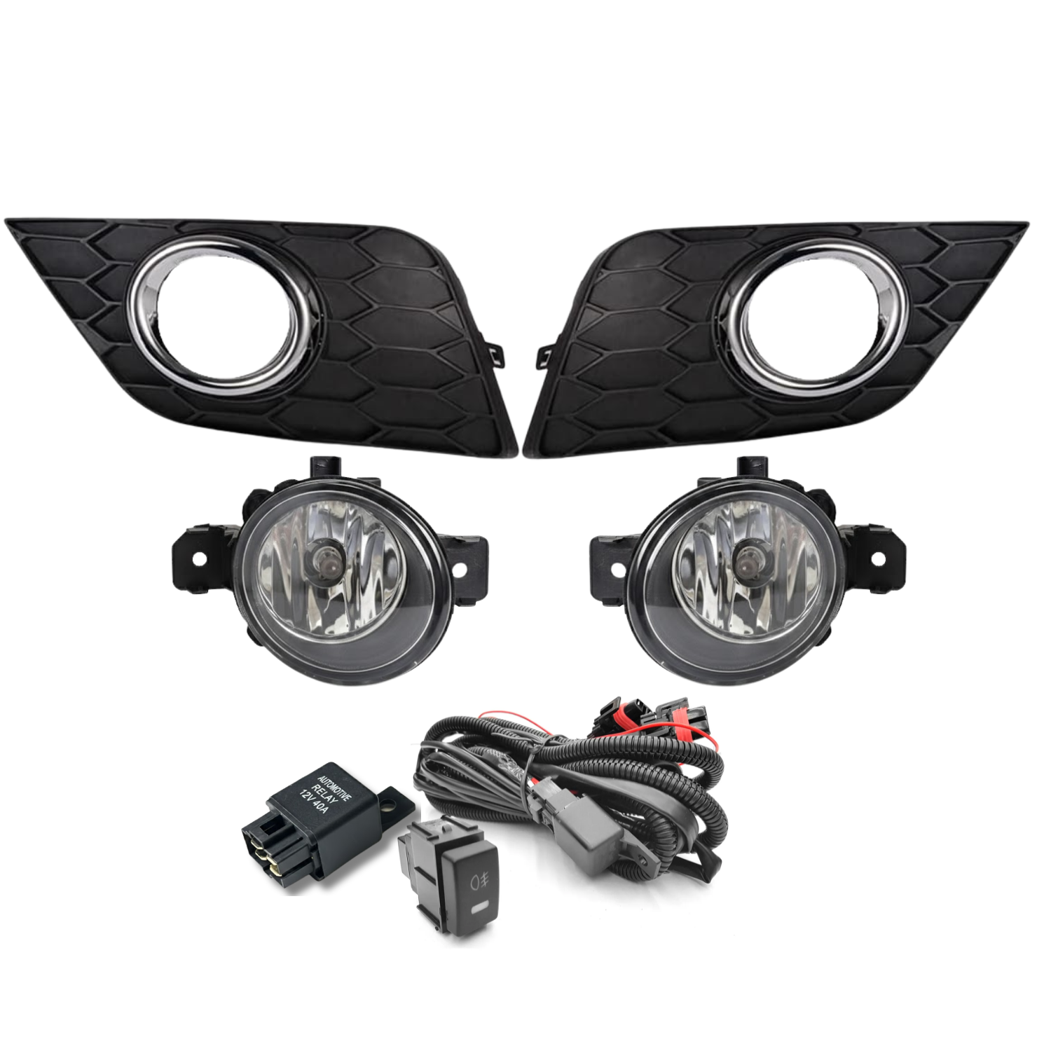 Kit de Faros Niebla Nissan Sentra 2017 A 2020 Con Focos Y Arnes
