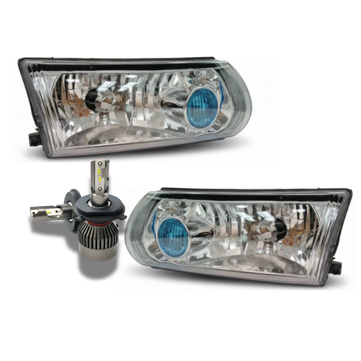 Par de Faros Nissan Tsuru 3 Ts-iii 2005 A 2017 Con Focos Led H4