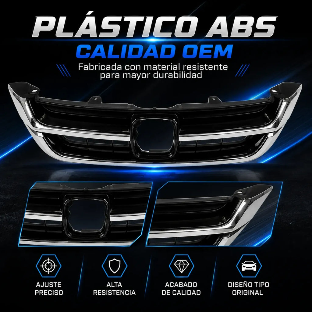 Parrilla Delantera para Honda CR-V 2010 a 2011 con Filo Cromado