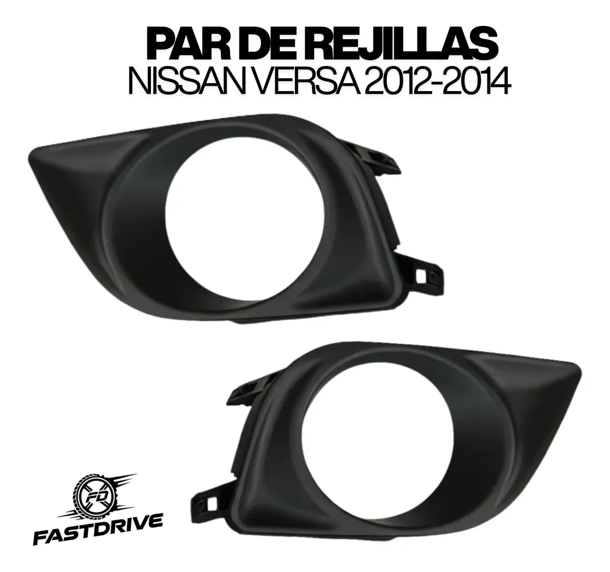 Par De Rejillas Faro Niebla Para Nissan Versa 2012 A 2014