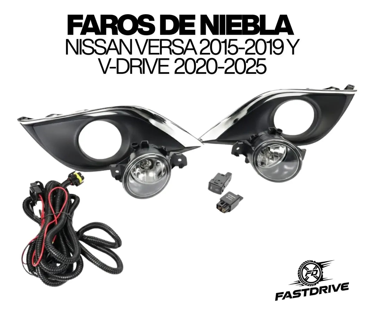 Kit de Faros Niebla Versa 2015 A 2019 V-drive 2020 A 2025