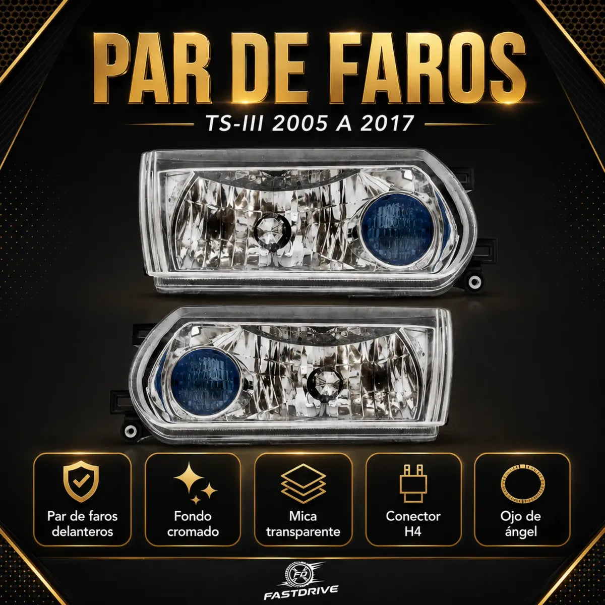 Par de Faros y Cuartos Delanteros para Nissan Tsuru III 2005 a 2017 | Kit Completo